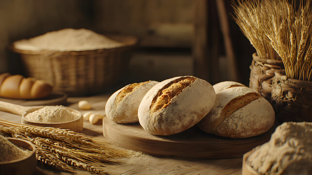 Detailed Shot of Gluten-Free Breads on a Wooden Surface