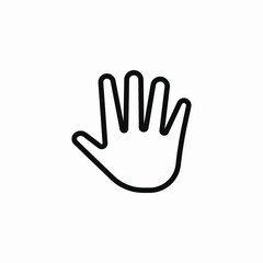 Obraz premium Hand stop gesture icon vector sign