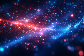 Vibrant abstract digital background featuring glowing neon colors in dynamic patterns. Perfect for futuristic, modern, and tech-inspired themes, showcasing a blend of vivid hues and gradient designs.
