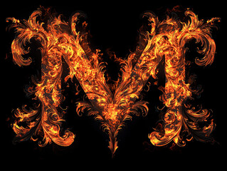 Fototapeta premium fiery alphabet baroque, baroque flames, burning letters, fire font, flaming typography, baroque style, ornate letters, fiery script, baroque design, decorative alphabet, flaming baroque, fire calligra