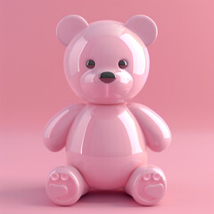 Obraz premium Pastel color plastic baby bear toy
