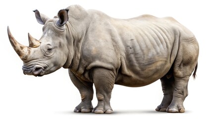Fototapeta premium White Rhinoceros on White Background