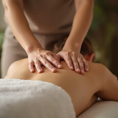 spin massage process, spa salon, cosmetology, massage therapist
