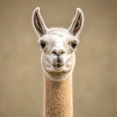 Obraz premium Closeup Portrait of a Fluffy White Llama