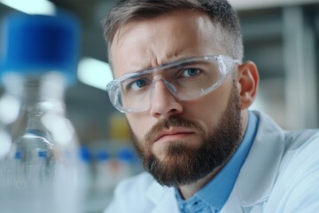 Fototapeta premium Scientists conduct research in laboratory, analyzing samples and developing new solutions for various applications