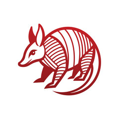 Armadillo logo on Retro Vintage Background Vector Illustration T-shirt design Art