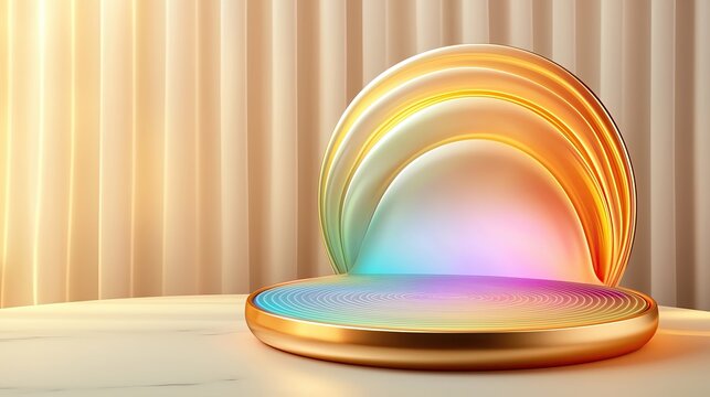 White Noise Machines and Relaxation Apps of A vibrant and modern display featuring layered circular shapes in golden hues, perfect for creative backgrounds and digital designs.