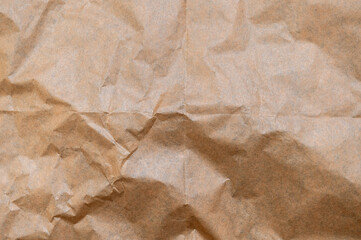 Crumpled kraft paper texture. Grunge texture background.