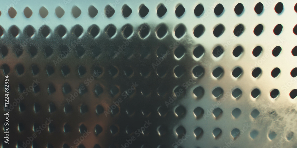 Poster Halftone texture design with perforated pattern and soft light effects in a modern interior setting