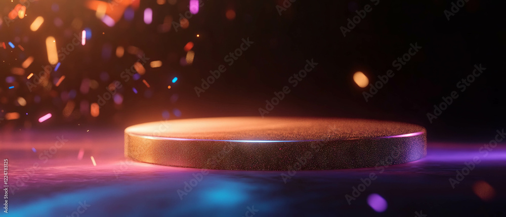 Aufkleber floating sparks in an abstract background with empty central space for creative designs