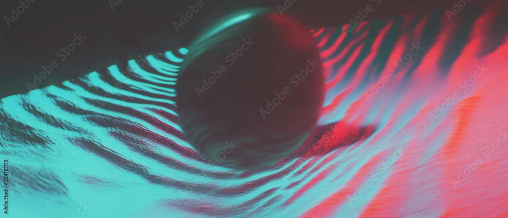 Aufkleber Dynamic 3D sound waves create an abstract background with pulsating rhythms