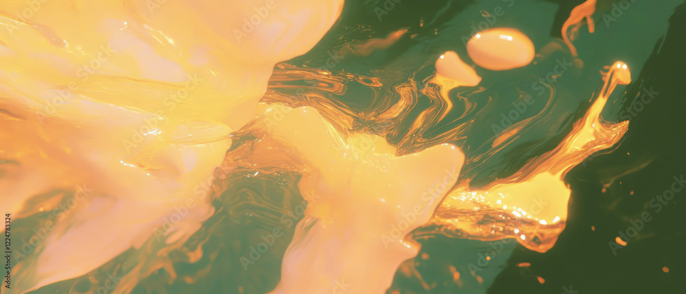 Aufkleber Vibrant abstract representation of fire with a central empty space for creative design elements