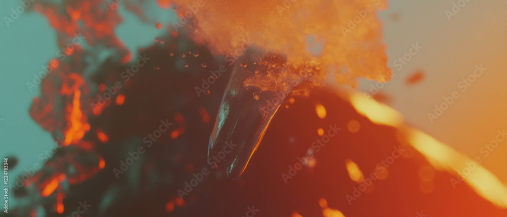Poster Abstract representation of fire with central focus for creative design elements