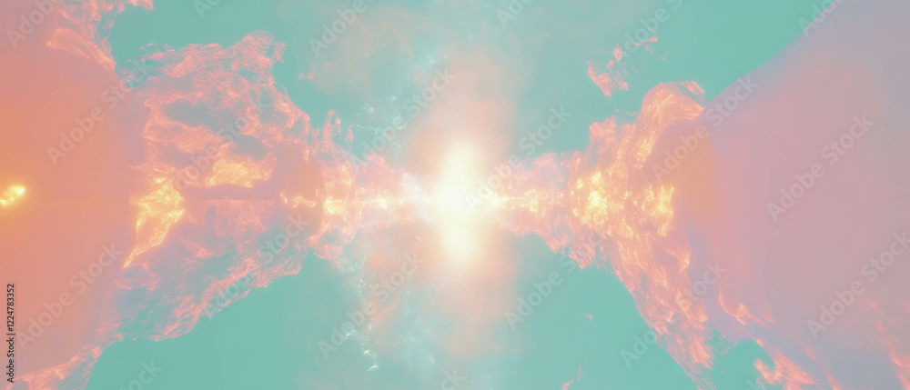 Aufkleber Vibrant abstract representation of fire with central space for creative text or design elements