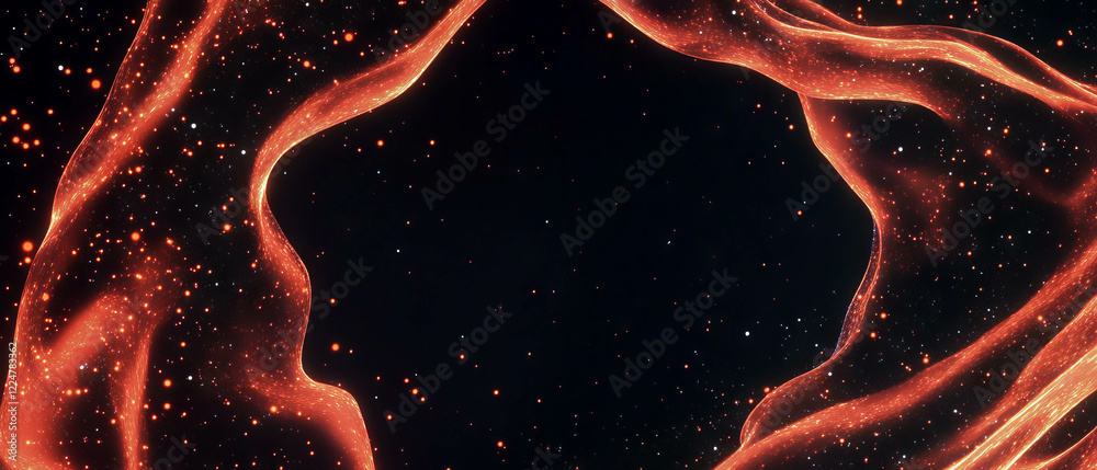 Poster abstract background featuring vibrant shapes and fire sparks in artistic design