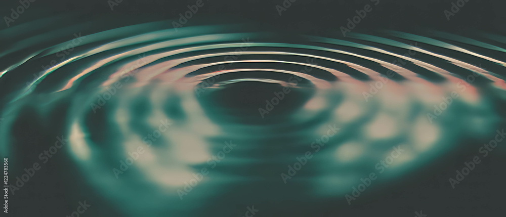 Poster Circular sound wave patterns create a mesmerizing abstract background with central space