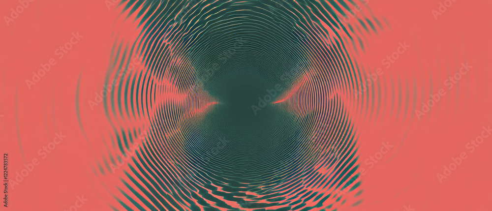 Poster Circular sound wave patterns create a vivid abstract backdrop with central space for text