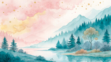 Fototapeta premium winter forest landscape