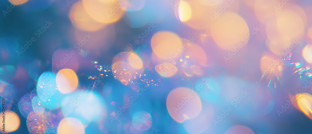 Poster Close-up of sparkling details with vibrant colors and focal point in abstract background