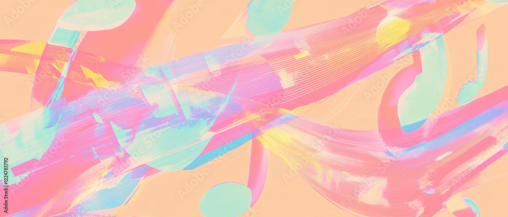 Poster vibrant abstract background with colorful music spectrum for creative use