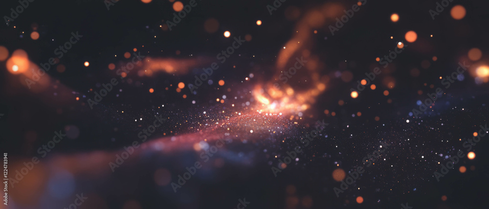 Poster bright sparks illuminate dark background in vibrant abstract display
