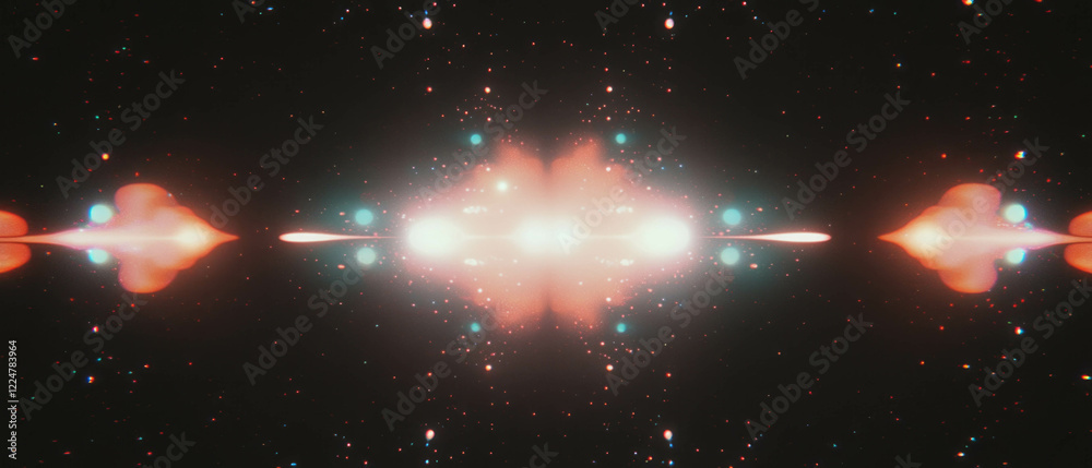 Poster bright sparks illuminate a dark abstract background with a contrasting central area
