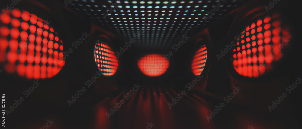 Poster Abstract dark sound background with bright center and contrasting elements