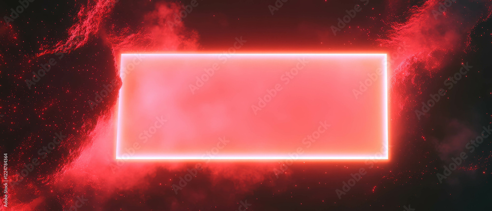 Aufkleber Flickering sparks create a warm and inviting abstract background with an empty center