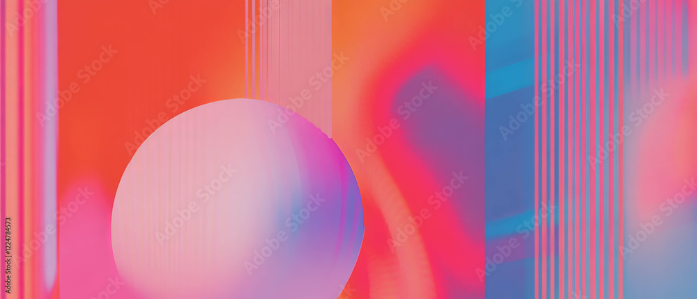 Aufkleber exploration of geometric shapes in an abstract music-themed background with a modern feel