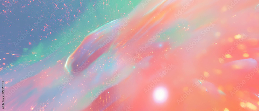 Poster Glitching spark effects create a vibrant abstract background with an edgy focal point