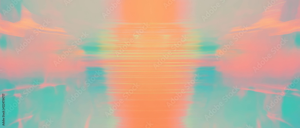 Poster glitching music frequencies create vibrant abstract background with edgy focal point