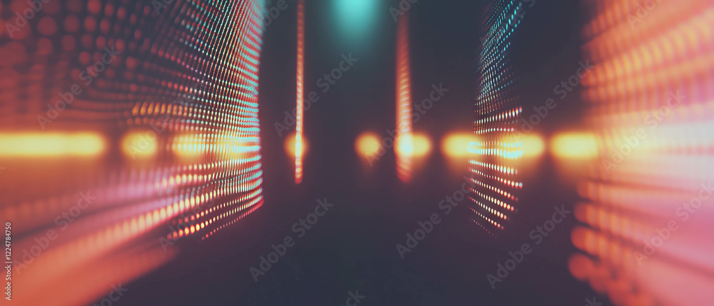 Poster glowing abstract equalizer background with space for logo and audio banner design