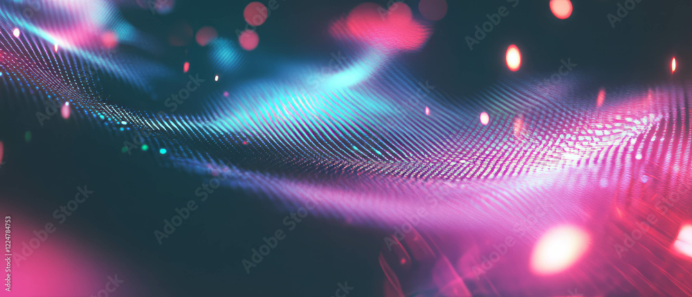 Poster glowing abstract music equalizer background for audio branding and logo placement