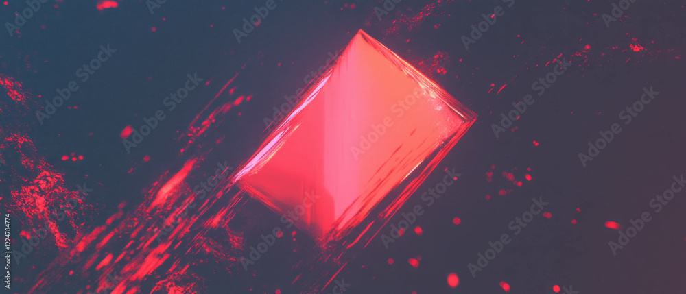Poster Glitching spark effects with a central focal point and edgy banner design