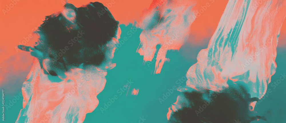 Leinwandbilder glitching spark effects create an edgy abstract background with vibrant colors and a focal point