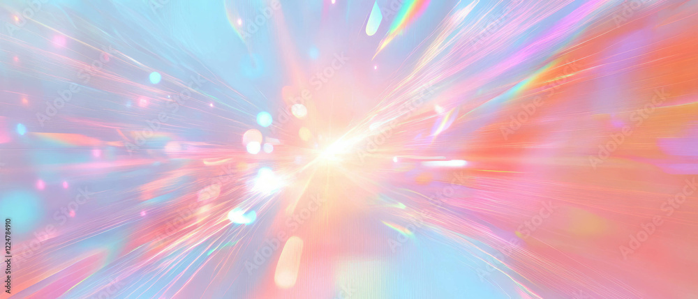 Aufkleber Vibrant gradient spark colors create an abstract design with an empty center for text or graphics