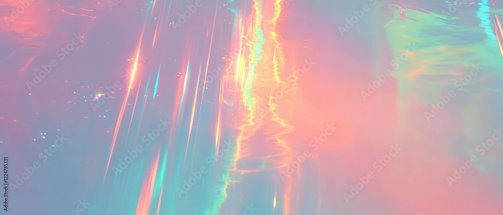 Aufkleber Dynamic light reflections and glowing sparks create a vibrant abstract backdrop for creativity