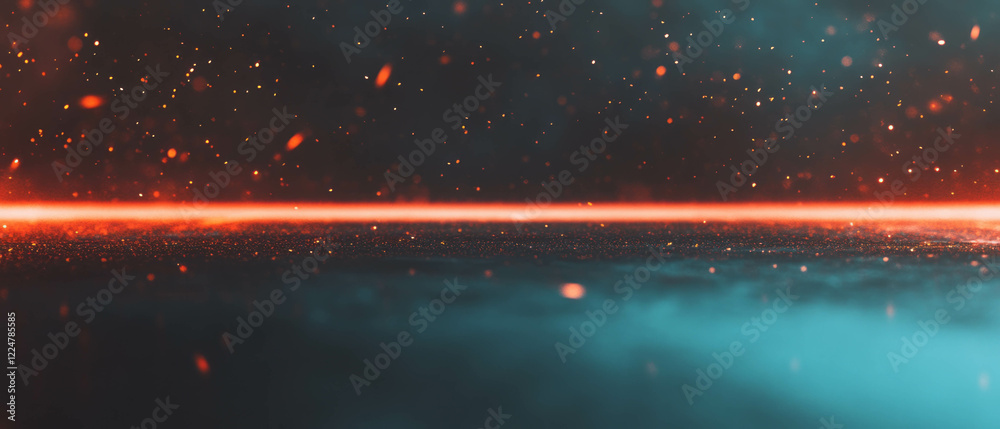 Poster metallic sparks fly in an abstract industrial background with an empty center for text