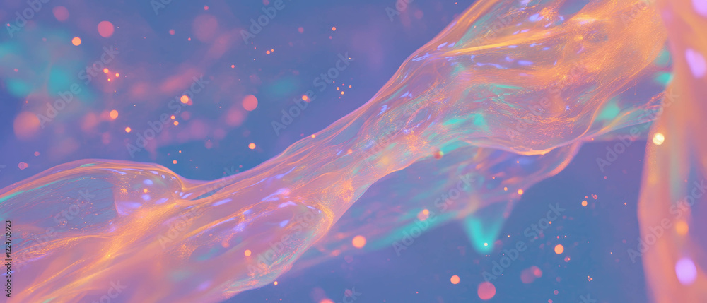 Poster Discover a vibrant abstract background of quantum effects and spark networks for innovation