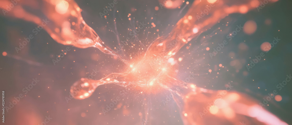 Aufkleber Explore abstract quantum effects with a spark network and space for your message