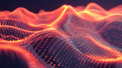 Abstract digital waves in vibrant colors, representing data visualization or sound waves.