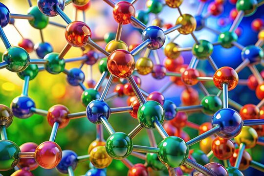 Microscopic PVC Polymer Structure: Detailed 3D Render of Polymer Chains