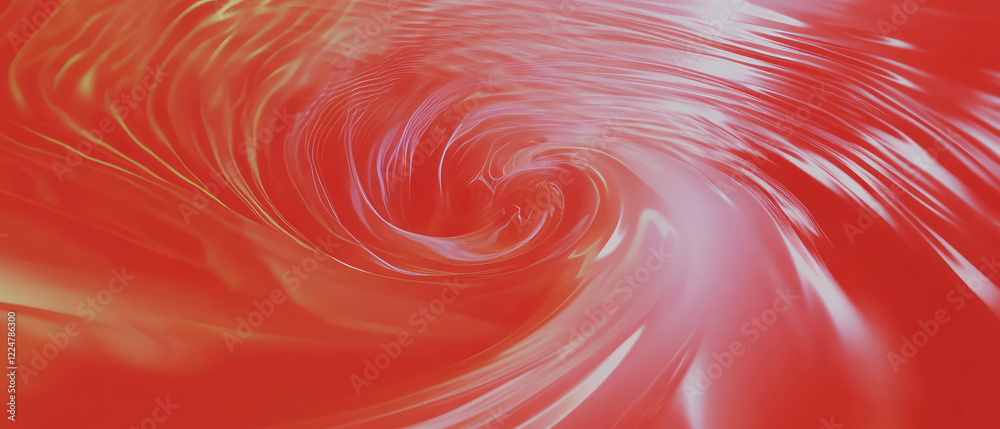 Poster Spiral sound waves in vibrant red tones with space for branding and design elements