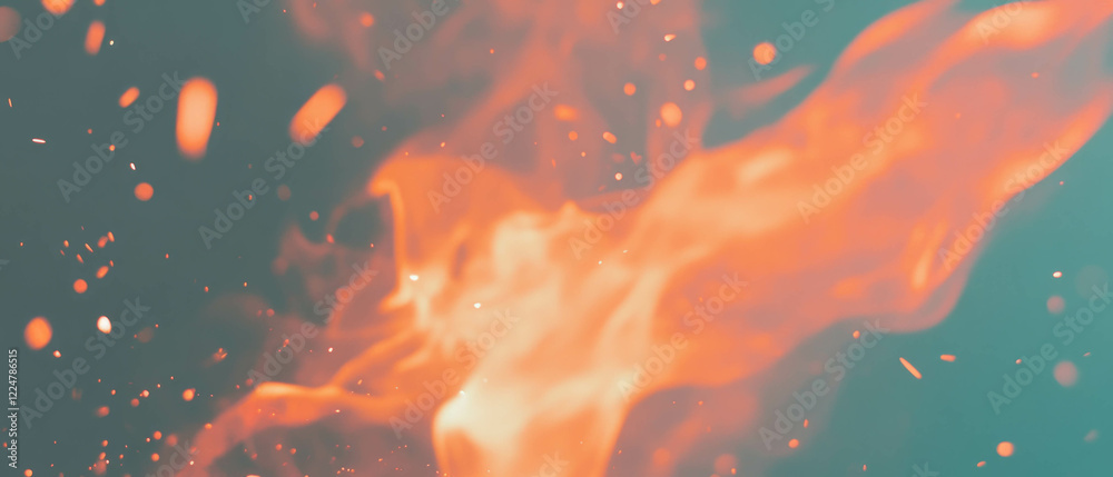 Poster Visualized spark energy with dynamic fire design and abstract background