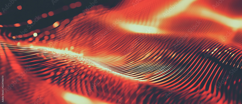 Poster Wavy music lines create a dynamic and vibrant abstract background for messages