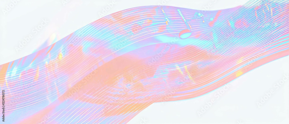 Aufkleber Wavy lines create a vibrant abstract background for music and message display
