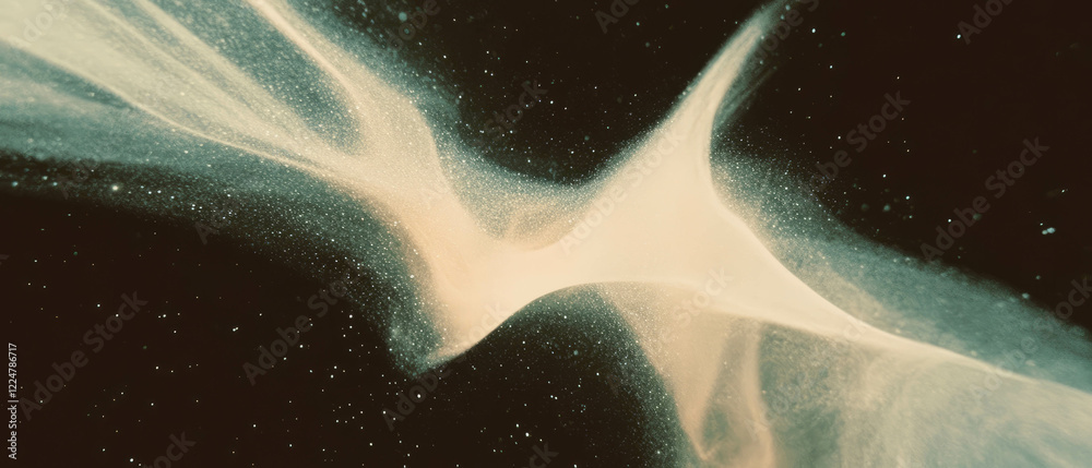 Aufkleber abstract representation of swirling dust with central void on a black background
