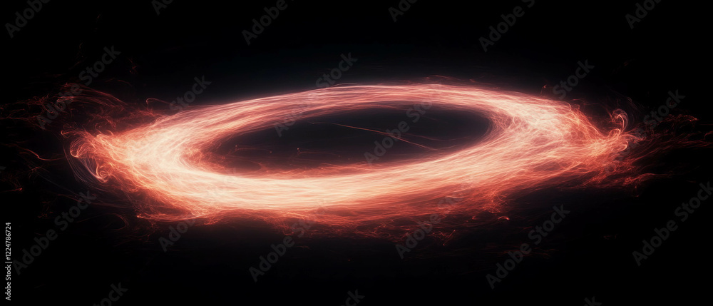 Aufkleber Conceptual representation of swirling flames in a dark backdrop creating a vivid abstract visual