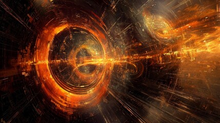 Obraz premium Dynamic technology networks abstract graphic pathways in cyberspace communication