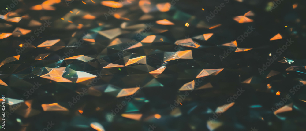 Poster abstract textures with geometric patterns and light effects on black background